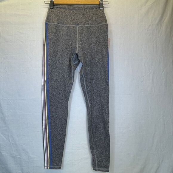 Spiritual Gangster Heather Gray 7/8 Compressive Rainbow Stripe Legging Small NWT - Picture 1 of 7